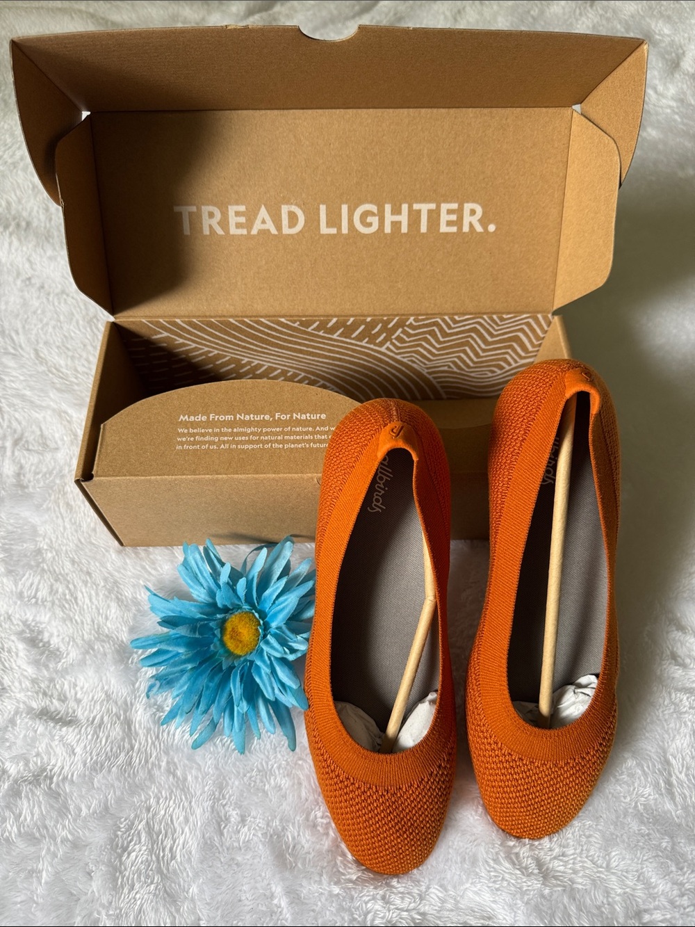 allbirds Orange Knit Ballet Flats